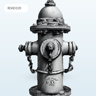 Fire hydrant generated by ROAD rotating 360 degrees