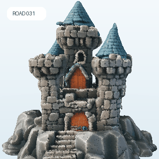 Castle generated by ROAD rotating 360 degrees